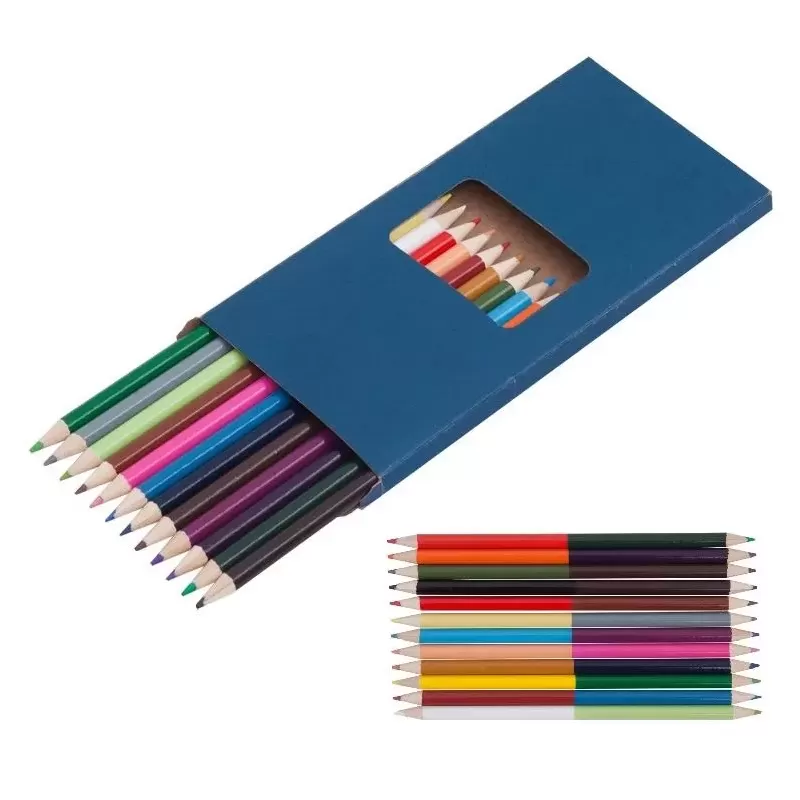 Kredki 12 szt. dwukolorowe