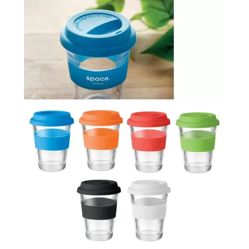 Szklany kubek 350 ml z pokrywką