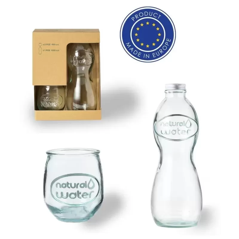 Zestaw 2 szklanki i butelka