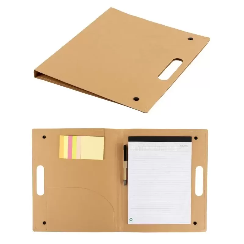 Teczka z papieru z długopisem