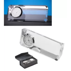 Szklany blok z zegarem Cristalino