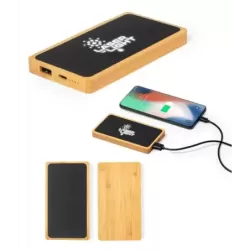 Power bank 5000 mAh z bambusa