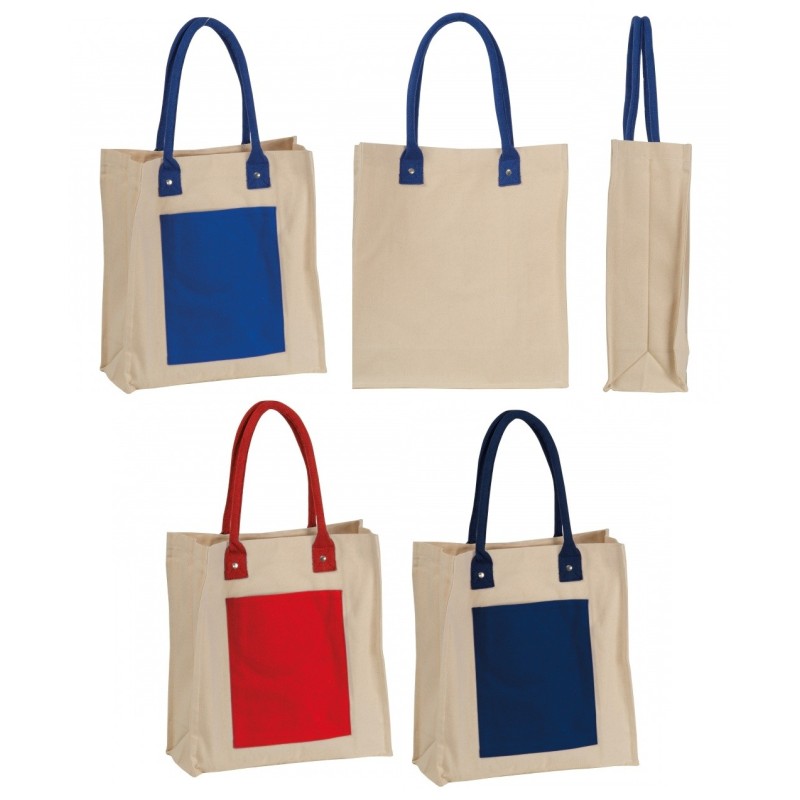 Torba płócienna 320 g/m2 z kieszonką na przodzie