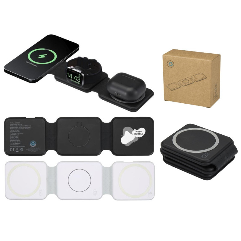 Składana ładowarka bezprzewodowa Armus 3 w 1, z recyklingu