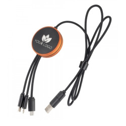 Kabel z ładowarką indukcyjną 4w1 z podświetlanym logo, i5w